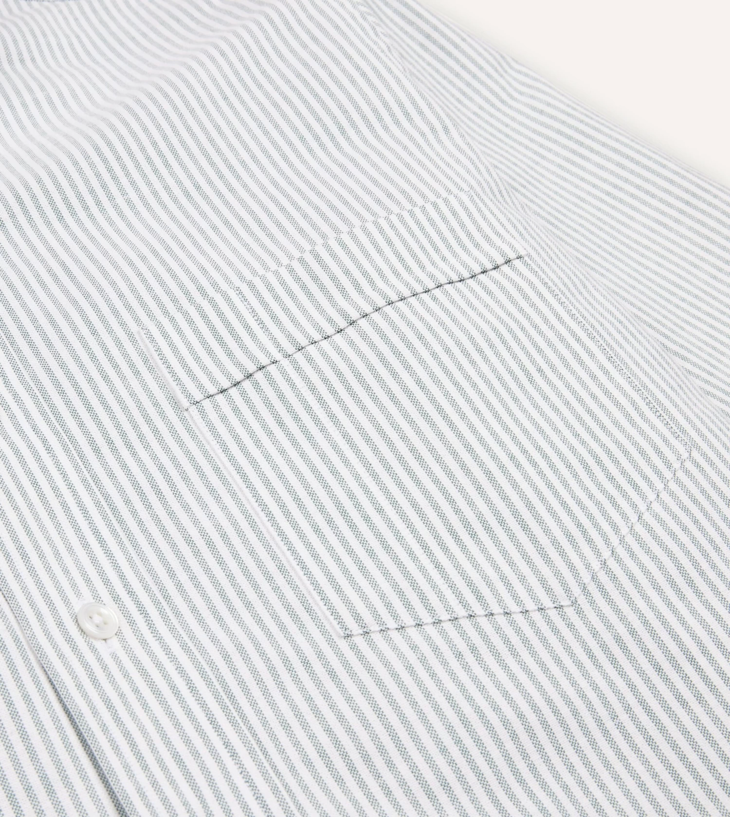 Light Green Ticking Stripe Cotton Oxford Cloth Button-Down Shirt 6 Light Green Ticking Stripe Cotton Oxford Cloth Button-Down Shirt - Image 4