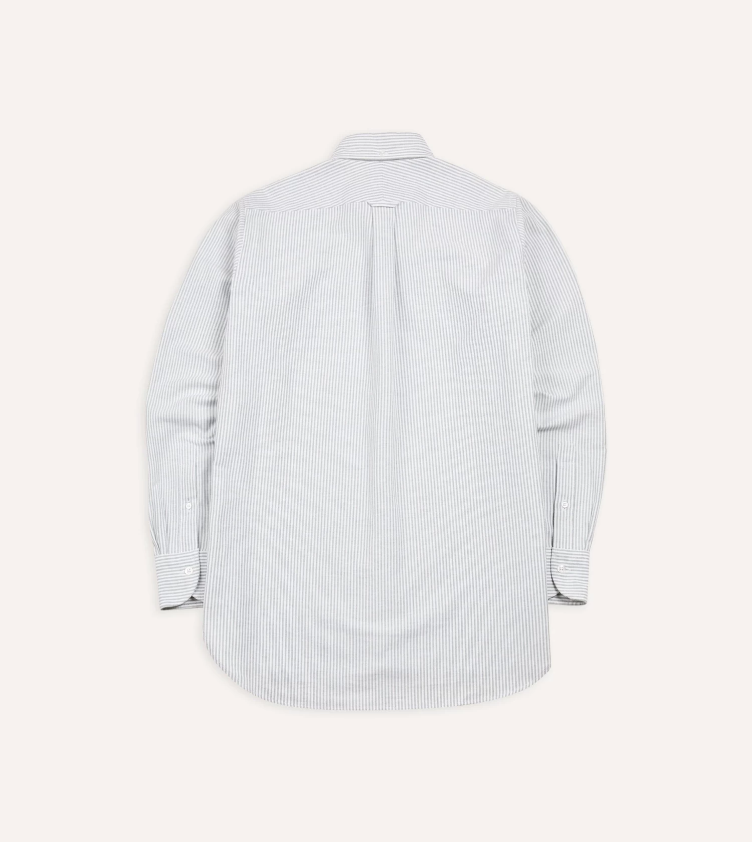 Light Green Ticking Stripe Cotton Oxford Cloth Button-Down Shirt 7 Light Green Ticking Stripe Cotton Oxford Cloth Button-Down Shirt - Image 5