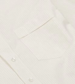 Cream Ticking Stripe Cotton Oxford Cloth Button-Down Shirt -Drakes Shop DR2A4A21844 12052 4