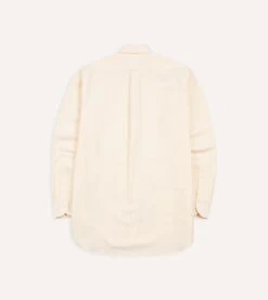 Yellow Ticking Stripe Cotton Oxford Cloth Button-Down Shirt -Drakes Shop DR2A4A21844 13502 5 LR