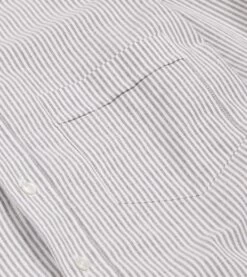Black Ticking Stripe Cotton Oxford Cloth Button-Down Shirt -Drakes Shop DR2A4A21844 14102 4
