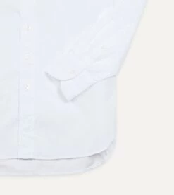 White Cotton Pocket Poplin Button-Down Shirt -Drakes Shop DR2A4A21849 01000 3