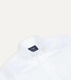White Cotton Pocket Poplin Button-Down Shirt -Drakes Shop DR2A4A21849 01000 4