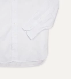 White Pinpoint Oxford Cotton Cloth Button-Down Shirt -Drakes Shop DR2A4A22446 01000 5