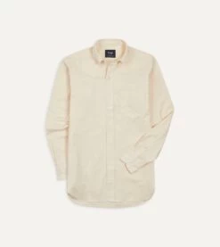Ecru Pinpoint Oxford Cotton Cloth Button-Down Shirt