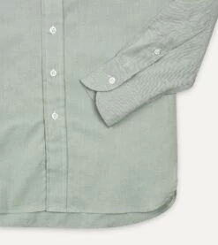 Green Pinpoint Oxford Cotton Cloth Button-Down Shirt -Drakes Shop DR2A4A22446 04400 5