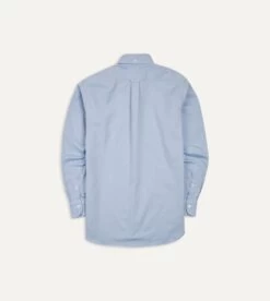 Blue Pinpoint Oxford Cotton Cloth Button-Down Shirt -Drakes Shop DR2A4A22446 05200 6