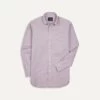 Lilac Pinpoint Oxford Cotton Cloth Button-Down Shirt -Drakes Shop DR2A4A22446 07900 1