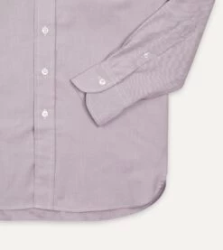 Lilac Pinpoint Oxford Cotton Cloth Button-Down Shirt -Drakes Shop DR2A4A22446 07900 5