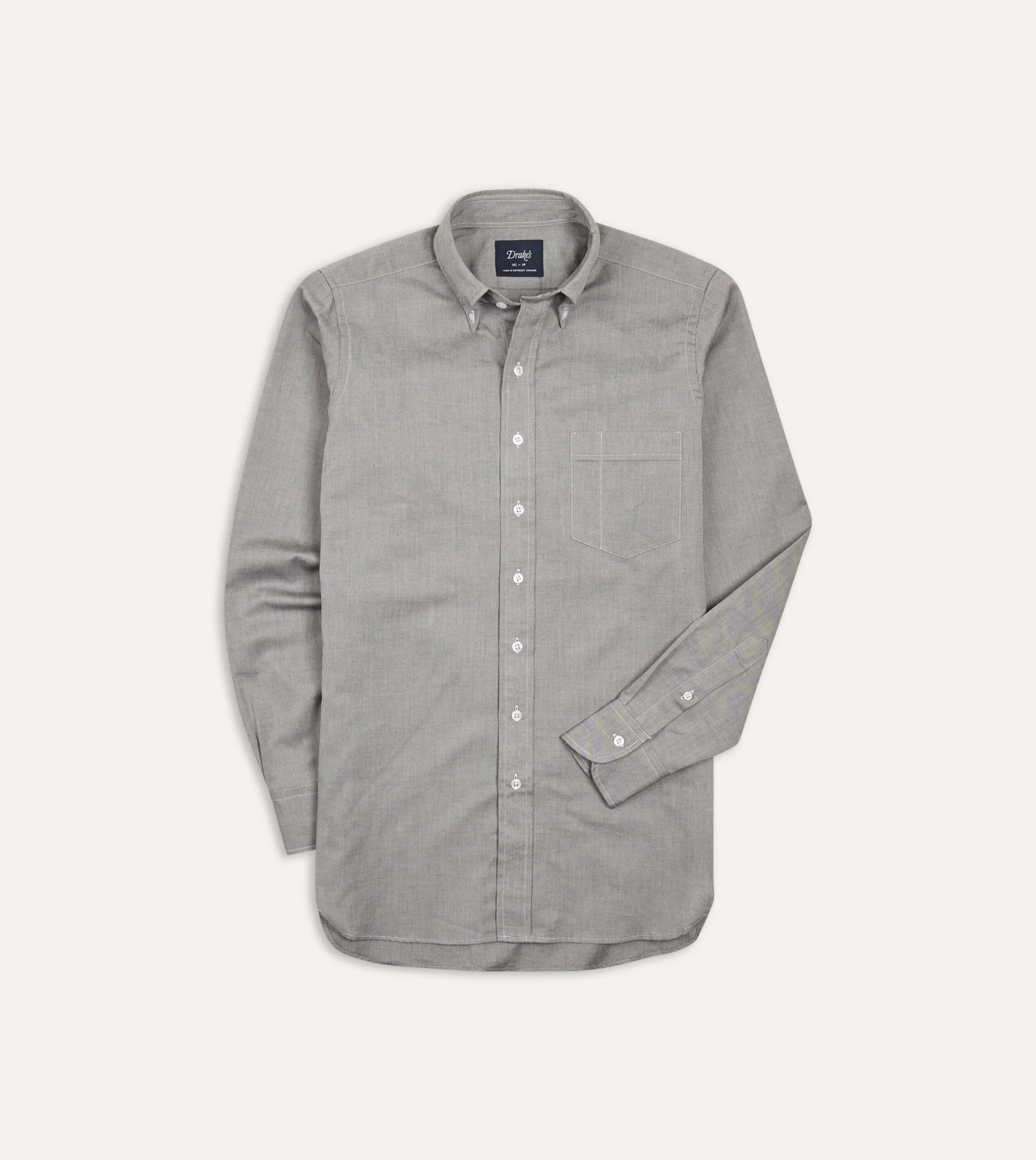 Grey Pinpoint Oxford Cotton Cloth Button-Down Shirt 3 Grey Pinpoint Oxford Cotton Cloth Button-Down Shirt