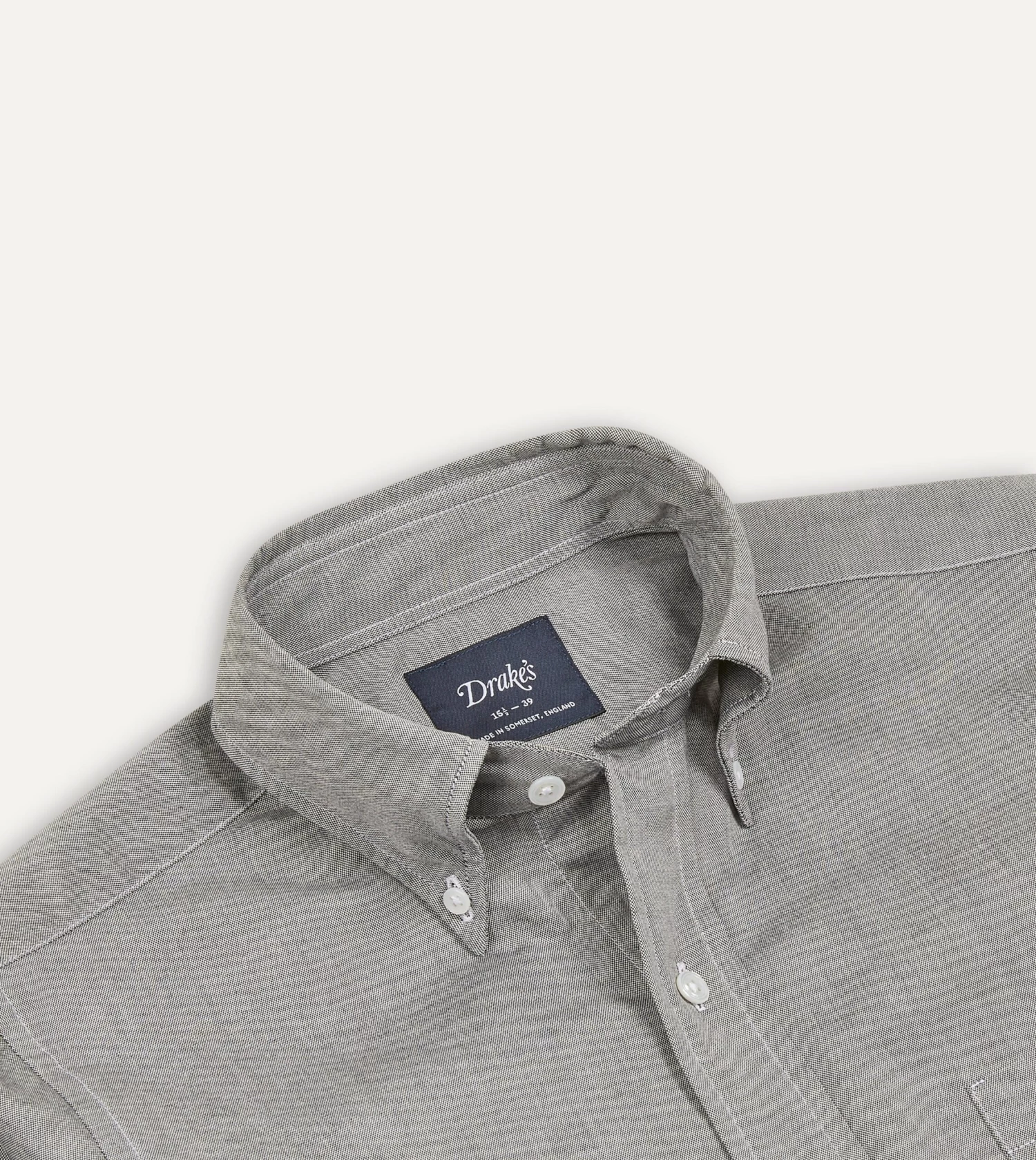 Grey Pinpoint Oxford Cotton Cloth Button-Down Shirt 5 Grey Pinpoint Oxford Cotton Cloth Button-Down Shirt - Image 3