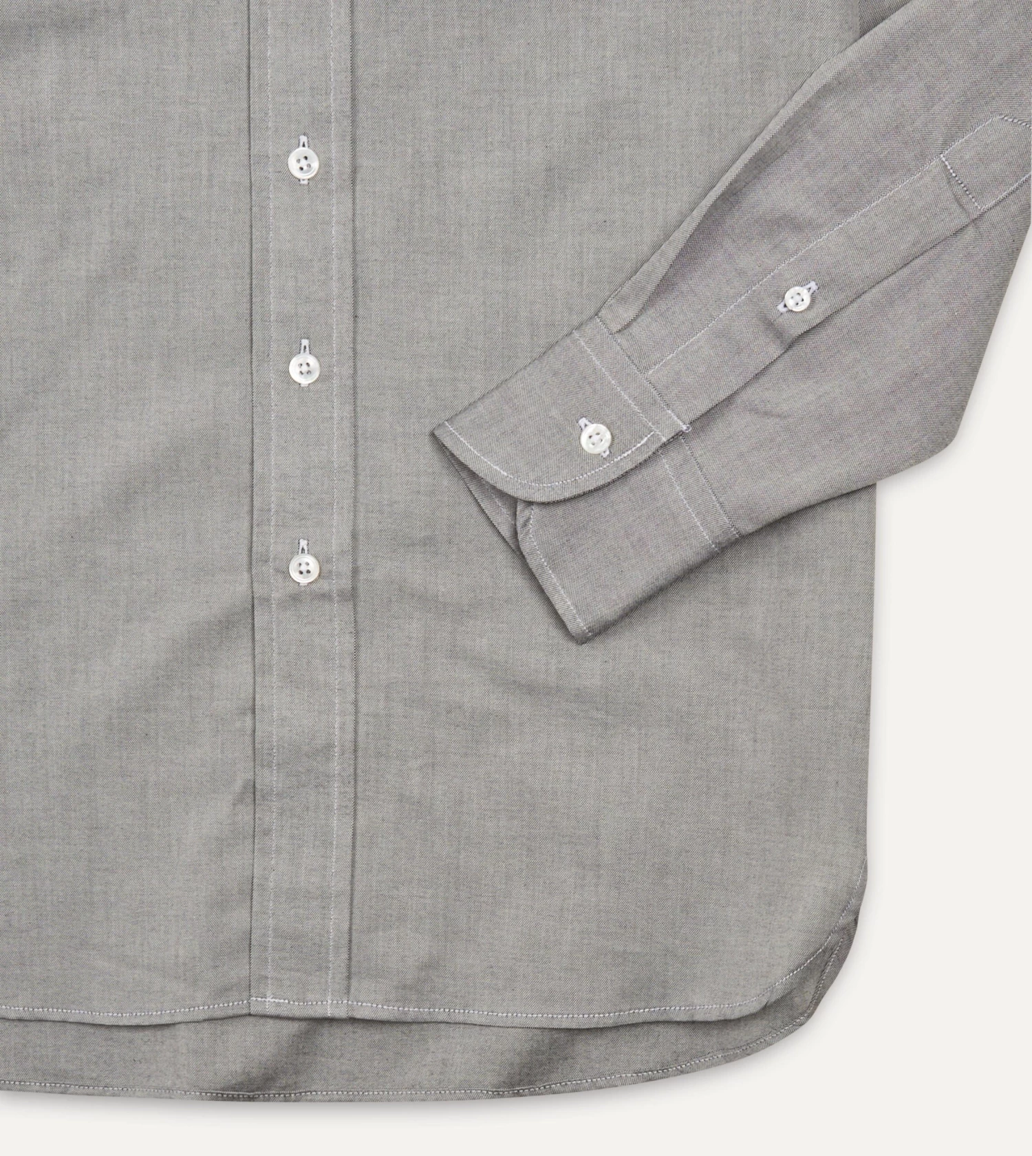 Grey Pinpoint Oxford Cotton Cloth Button-Down Shirt 7 Grey Pinpoint Oxford Cotton Cloth Button-Down Shirt - Image 5