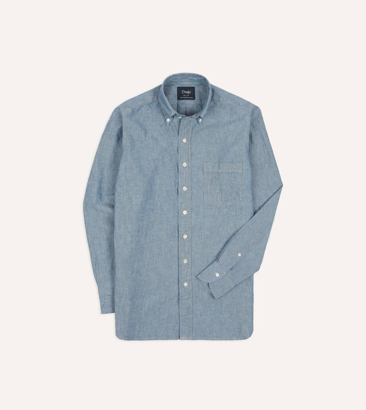 Light Blue Cotton Chambray Button-Down Shirt 3 Light Blue Cotton Chambray Button-Down Shirt