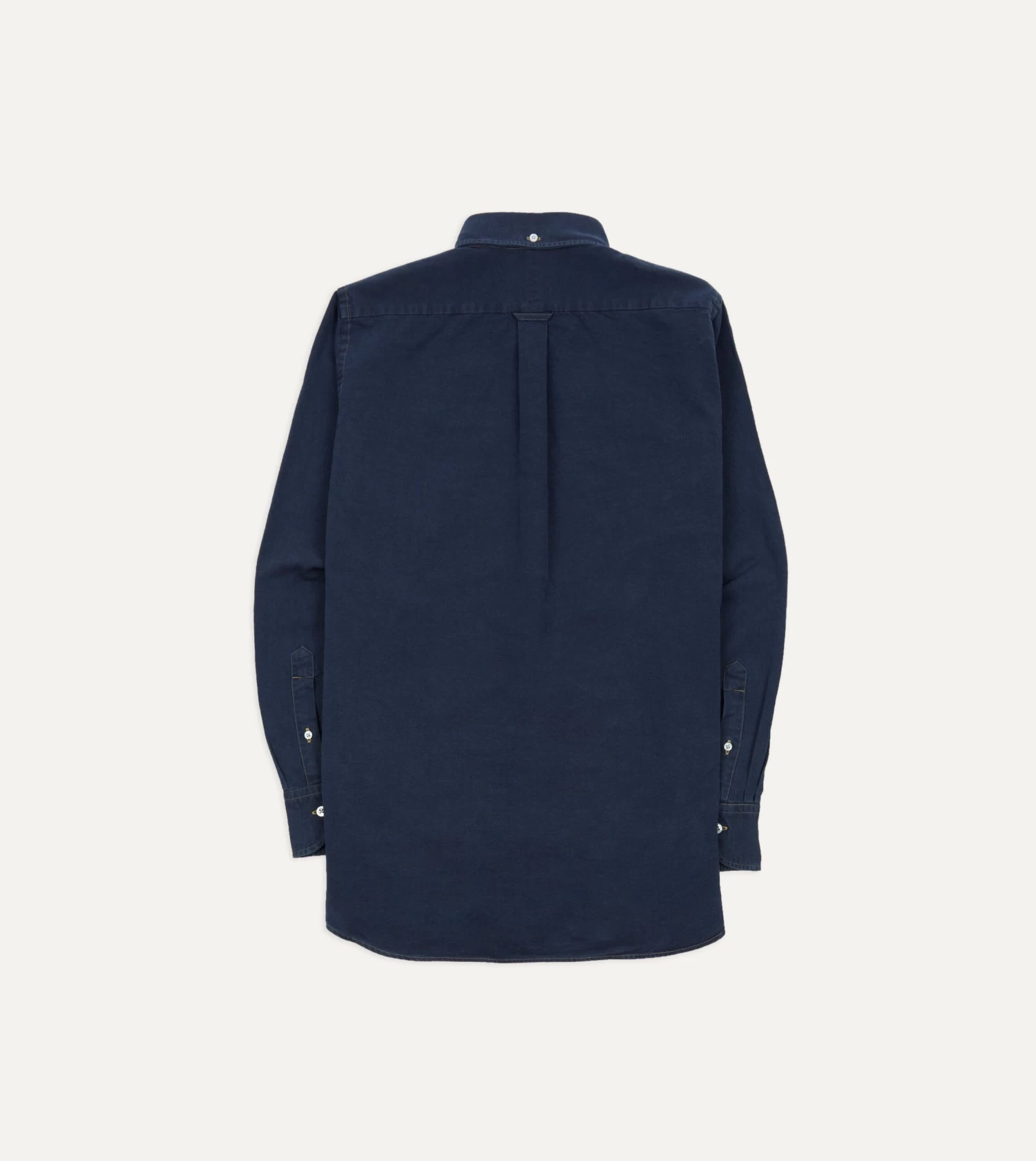 Dark Blue Cotton Chambray Button-Down Shirt 5 Dark Blue Cotton Chambray Button-Down Shirt - Image 3