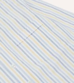 Blue And Yellow Dual Stripe Cotton Oxford Cloth Button-Down Shirt -Drakes Shop DR2A4A23598 01502 4