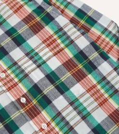 Blue And Red Madras Check Cotton Button-Down Shirt -Drakes Shop DR2A4A23701 02203 4