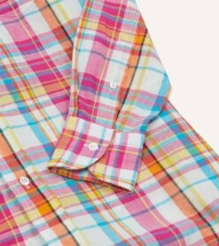 Pink Madras Check Cotton Button-Down Shirt -Drakes Shop DR2A4A24028 01993 5