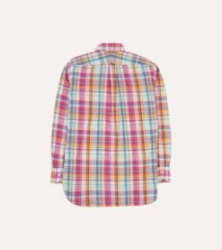 Pink Madras Check Cotton Button-Down Shirt -Drakes Shop DR2A4A24028 01993 6