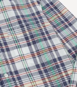 Navy And Yellow Madras Check Cotton Button-Down Shirt -Drakes Shop DR2A4A24029 01253 4