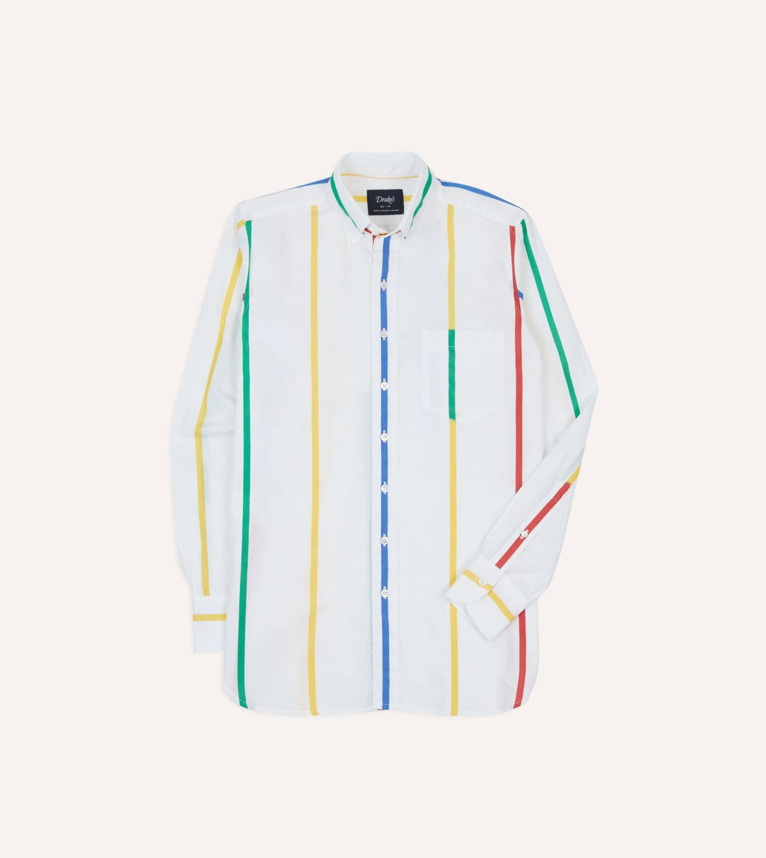 Primary Stripe Poplin Button-Down Fun Shirt 3 Primary Stripe Poplin Button-Down Fun Shirt