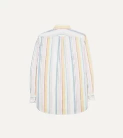 Yellow, Pink And Blue Stripe Cotton Oxford Cloth Button-Down Shirt -Drakes Shop DR2A4A24034 01992 6