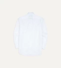 White Cotton Spread Collar Poplin Shirt -Drakes Shop DR2A4B21849 01000 5