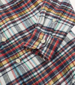 Multi Check Brushed Cotton Two-Pocket Work Shirt 12 Multi Check Brushed Cotton Two-Pocket Work Shirt -Drakes Shop DR2A4D23596 01103 5
