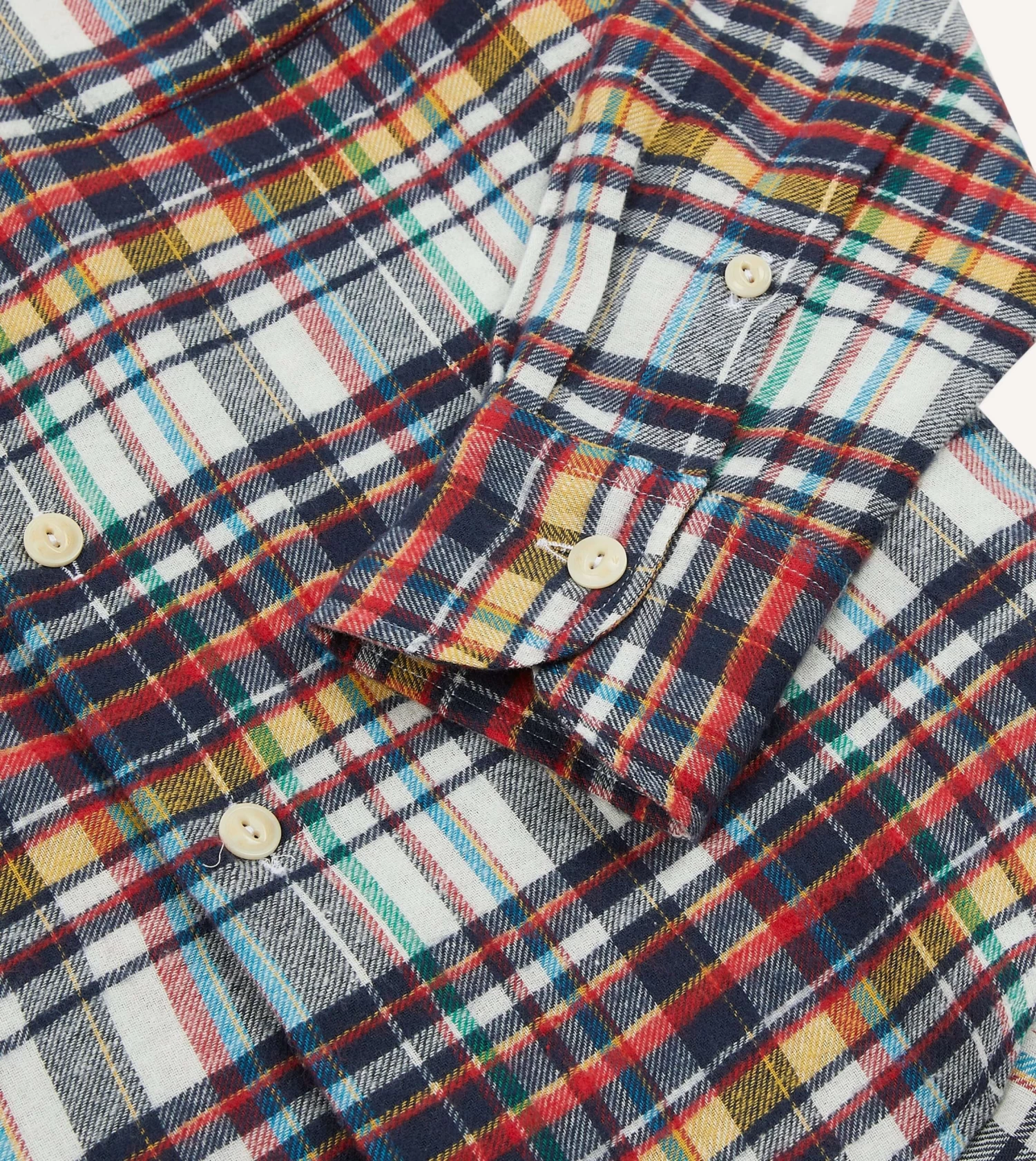 Multi Check Brushed Cotton Two-Pocket Work Shirt 7 Multi Check Brushed Cotton Two-Pocket Work Shirt - Image 5
