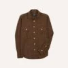 Brown Wool Two-Pocket Work Shirt 1 Brown Wool Two-Pocket Work Shirt -Drakes Shop DR2A4D23601 01300 1