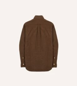 Brown Wool Two-Pocket Work Shirt -Drakes Shop DR2A4D23601 01300 6 Potentiallydupeleft