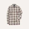 Ecru, Navy And Red Check Slub Cotton Two-Pocket Work Shirt