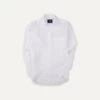 White Linen Spread Collar Shirt -Drakes Shop DR2A4E21915 01000 1
