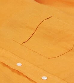 Yellow Linen Spread Collar Shirt -Drakes Shop DR2A4E21915 03500 4