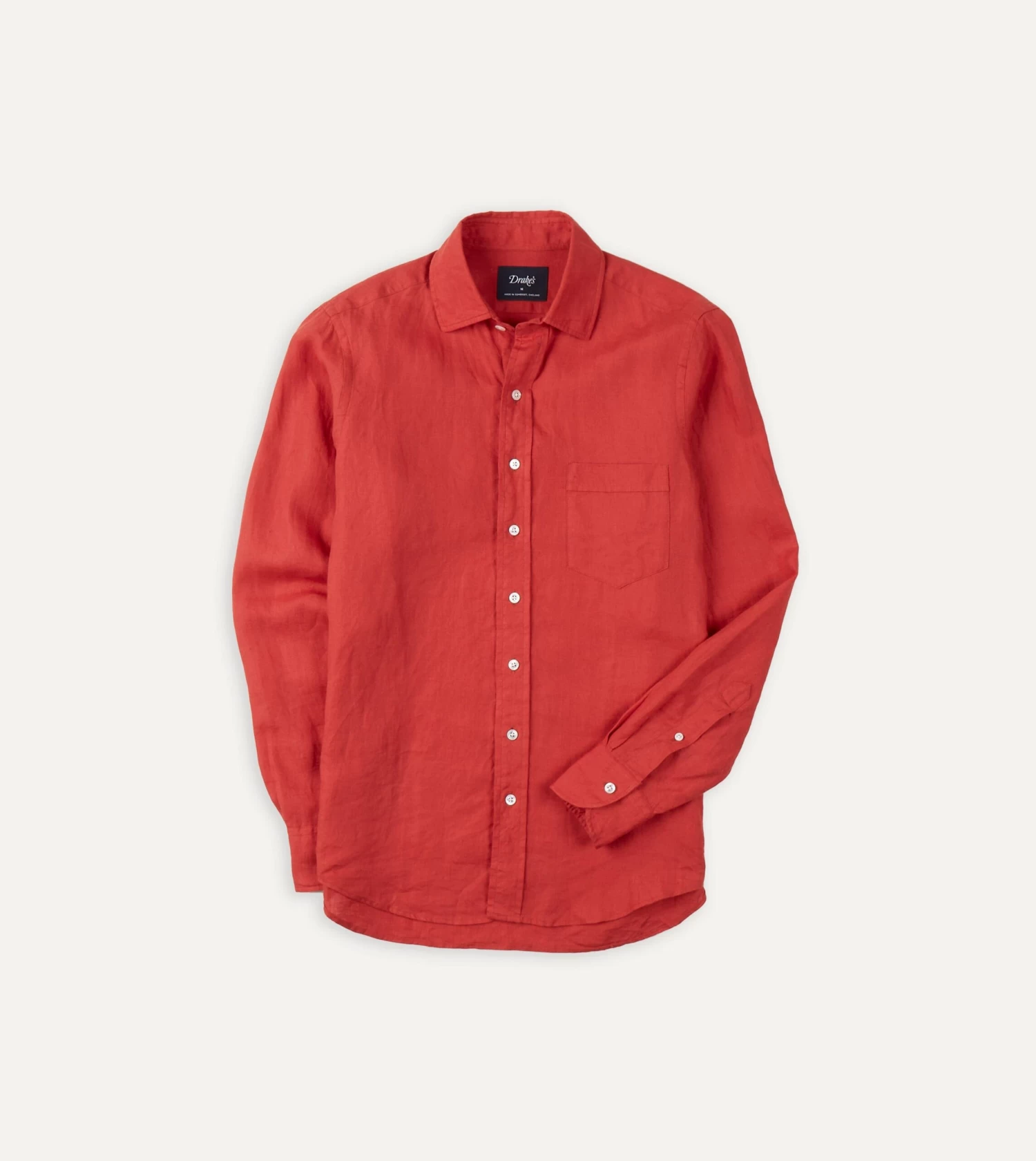 Red Linen Spread Collar Shirt 3 Red Linen Spread Collar Shirt