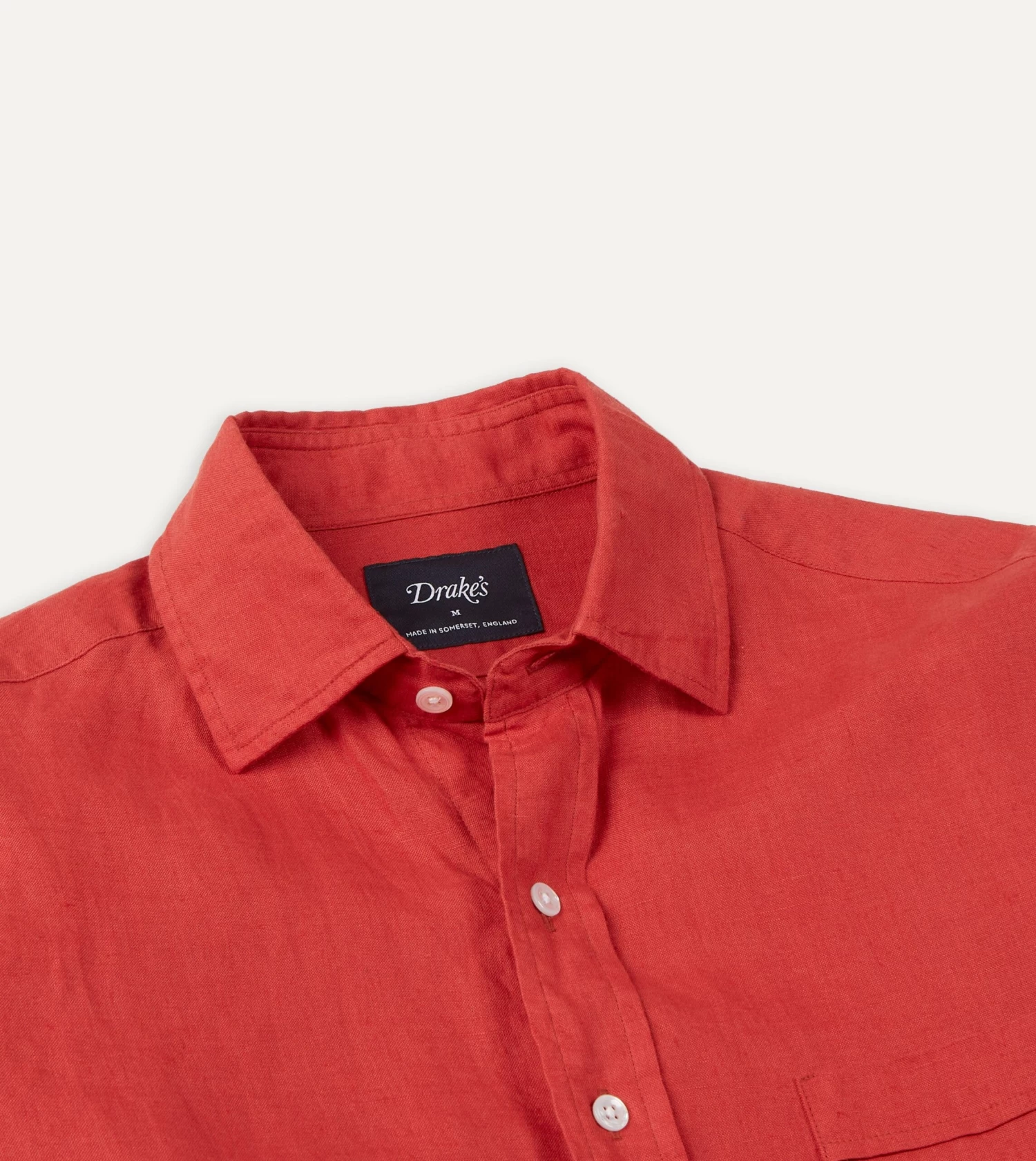Red Linen Spread Collar Shirt 6 Red Linen Spread Collar Shirt - Image 4