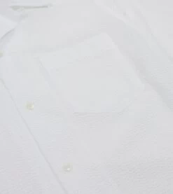 White Seersucker Camp Collar Short Sleeve Shirt -Drakes Shop DR2A4F23172 01 000 4