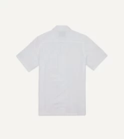 White Seersucker Camp Collar Short Sleeve Shirt -Drakes Shop DR2A4F23172 01 000 5