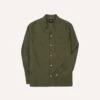 Khaki Linen Camp Collar Long Sleeve Shirt -Drakes Shop DR2A4F24137 03400 1