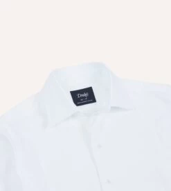 White Cotton Bib Front Dinner Shirt -Drakes Shop DR2A4G23789 01000 3