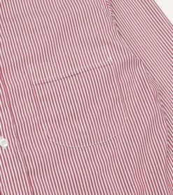 Red Narrow Stripe Poplin Club Collar Shirt -Drakes Shop DR2A4M23700 02702 4