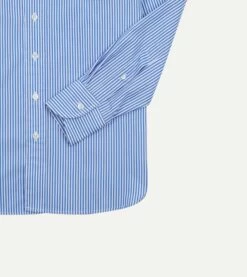 Blue Narrow Stripe Poplin Club Collar Shirt -Drakes Shop DR2A4M24035 01 202 5