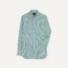 Dark Green Narrow Stripe Poplin Club Collar Shirt