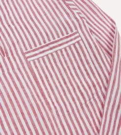 Red Stripe Linen Two-Pocket Popover Shirt -Drakes Shop DR2A4O24039 01702 4