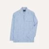 Blue Stripe Linen Two-Pocket Popover Shirt -Drakes Shop DR2A4O24039 02202 1