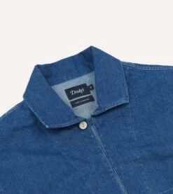 Stone Wash Denim Smock 10 Stone Wash Denim Smock -Drakes Shop DR2A4P24013 01200 3