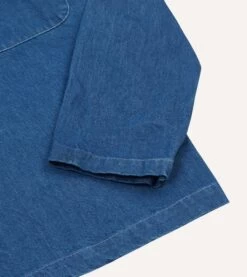 Stone Wash Denim Smock 12 Stone Wash Denim Smock -Drakes Shop DR2A4P24013 01200 5