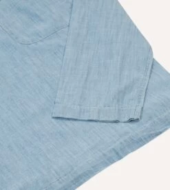 Blue Chambray Smock 12 Blue Chambray Smock -Drakes Shop DR2A4P24160 01200 5