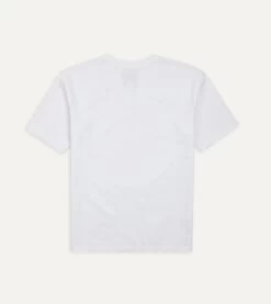 White Cotton Crew Neck Hiking T-Shirt -Drakes Shop DR2A5A21528 15000 5