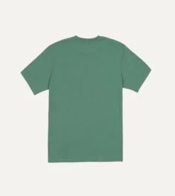 Sage Green Cotton Crew Neck Hiking T-Shirt -Drakes Shop DR2A5A21528 19400 4
