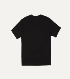 Black Cotton Crew Neck Hiking T-Shirt -Drakes Shop DR2A5A21528 20100 4